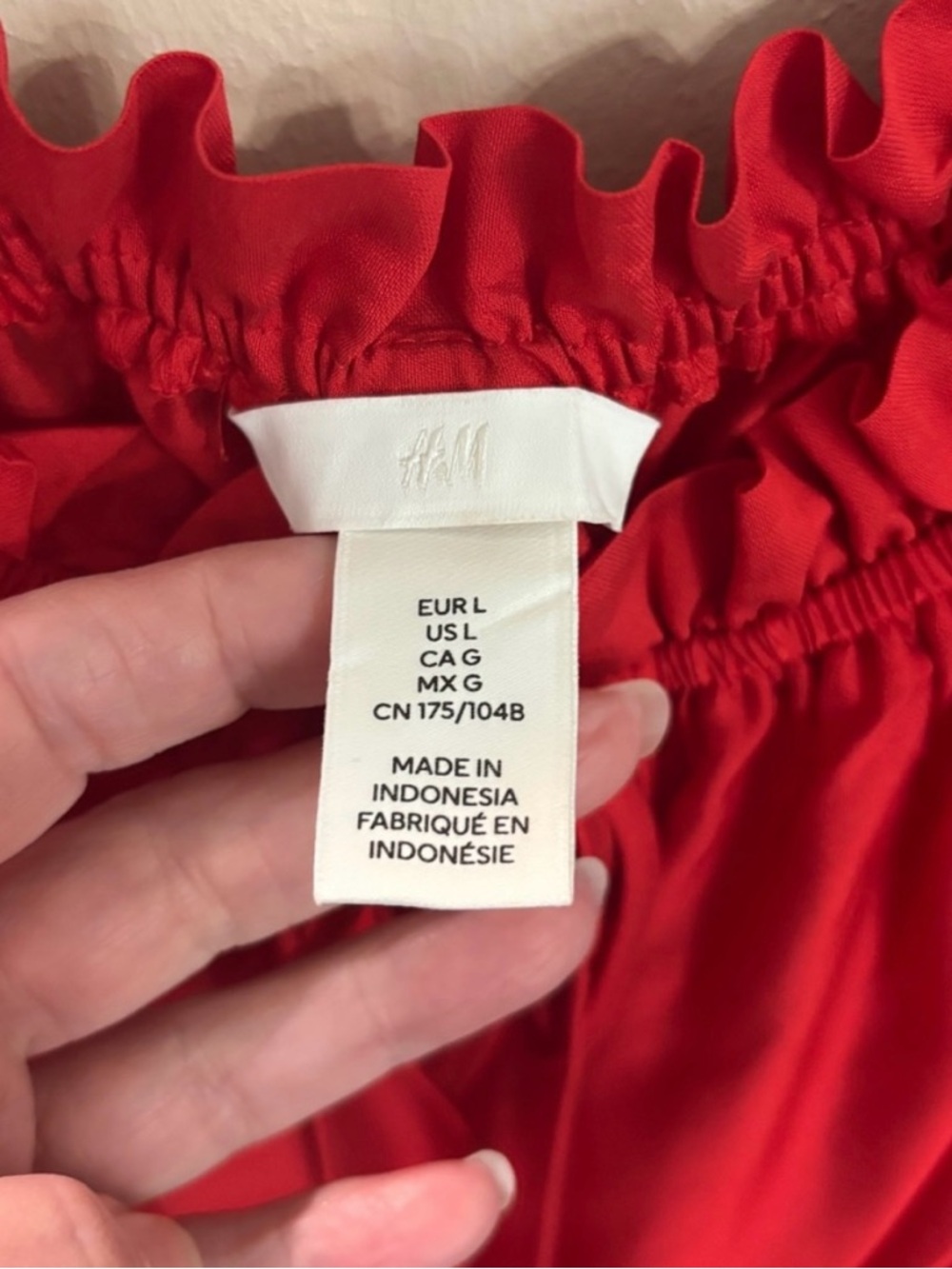 H&M Red Ruffled Peasant Top - Picture 4 of 5
